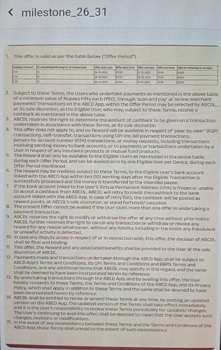 ABCD UPI Cashback Offer