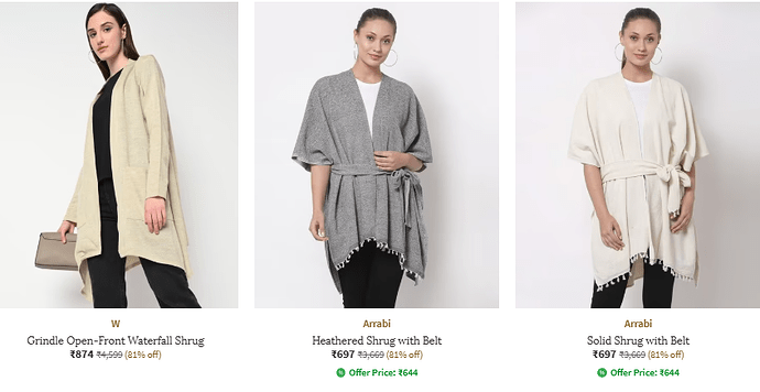 Ajio Women's Jackets & Shrugs Sale