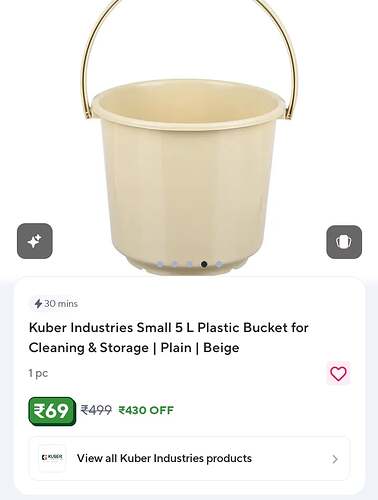 Kuber Industries 5L Plastic Bucket