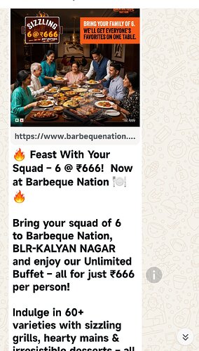 Barbeque Nation Group Offer