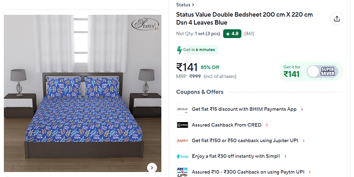 Leaves Blue Bedsheet