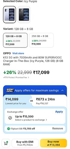 OPPO K13 5G Smartphone Deal