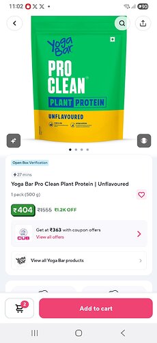 Yoga Bar Pro Clean Plant Protein