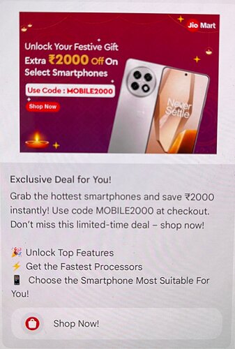 JioMart Smartphone Discount Offer