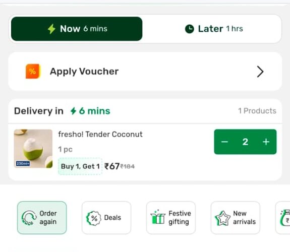 Fresho Tender Coconut Buy 1 Get 1 Free Offer