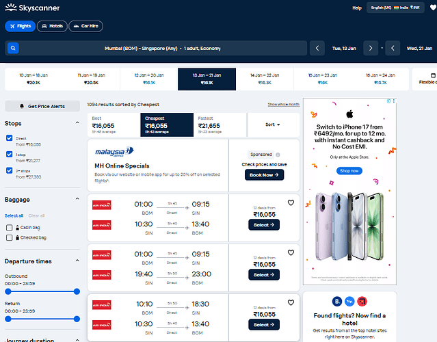 Skyscanner Flights Offer
