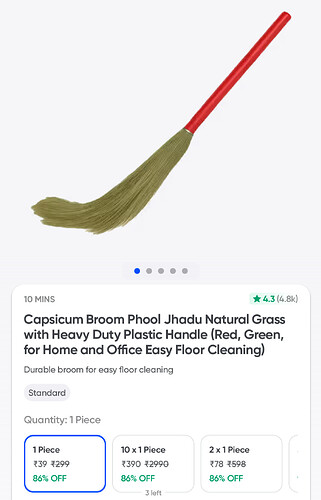 Instamart Chakachak Eazo Grass Broom Offer