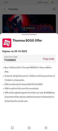 Thamma Movie Offer