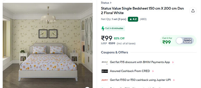 Status Value Single Bedsheet Design 1