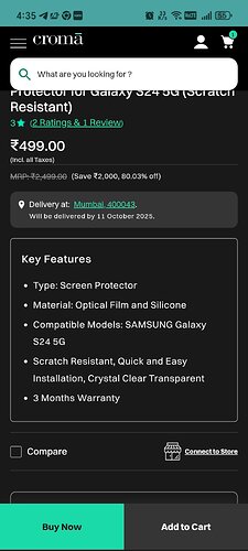 Samsung Galaxy S24 5G Screen Protector Features