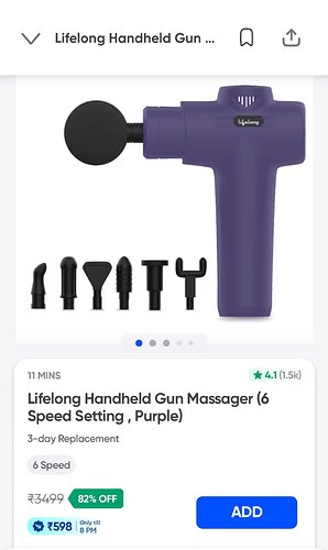 Lifelong Handheld Gun Massager Purple