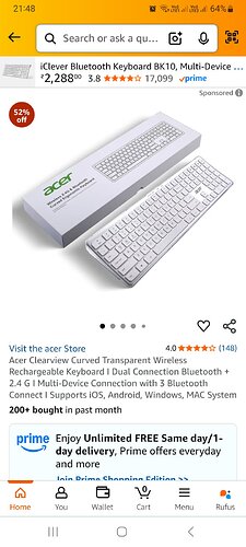 Acer Clearview Keyboard Transparent Design