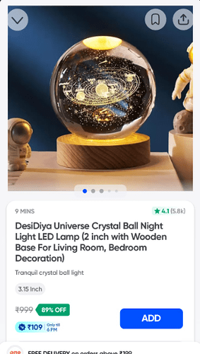 DesiDiya Universe Crystal Ball LED Night Lamp