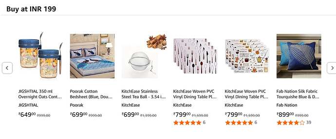 Amazon Samples at ₹199