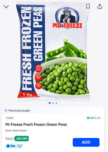 Mr Freeze Fresh Frozen Green Peas