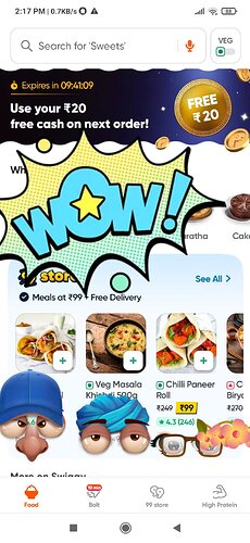 Swiggy Free Cash Offer Screenshot 1
