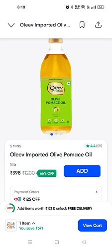 Oleev Imported Olive Pomace Oil 1L