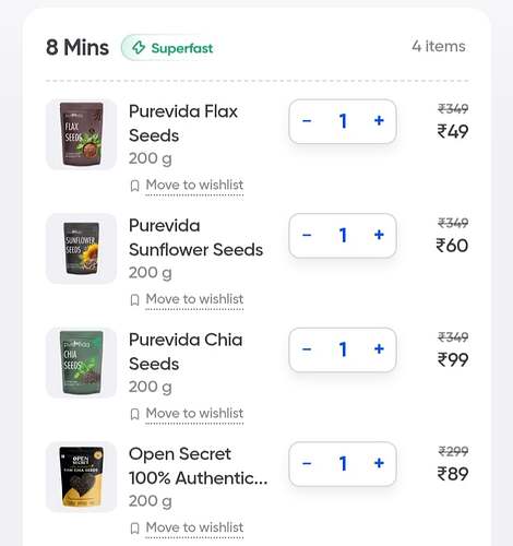 PureVida Flax Seeds on Swiggy Instamart