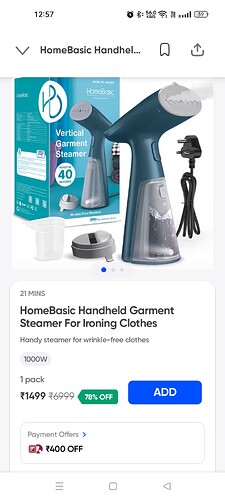 HomeBasic Handheld Garment Steamer