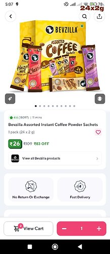 Bevzilla Assorted Instant Coffee Sachets