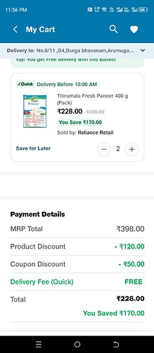 JioMart Paneer 800g Offer