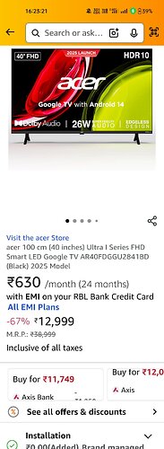 Acer 40-inch Smart LED Google TV