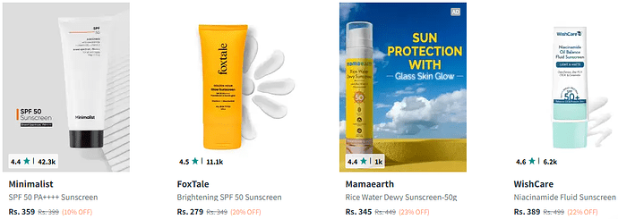 Sunscreen Deal - Plum, Lakme, Foxtale