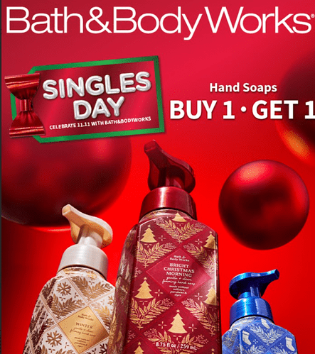Bath & Body Works Buy 1 Get 1 Free Sale