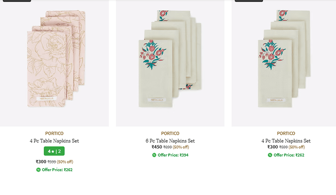 AJIO Table Napkins Sale