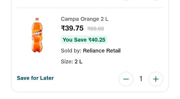 Campa Orange 2L Bottle