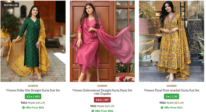 GOSRIKI Kurta Sets on Ajio