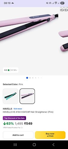 HAVELLS HS 4104 HS4104P Hair Straightener