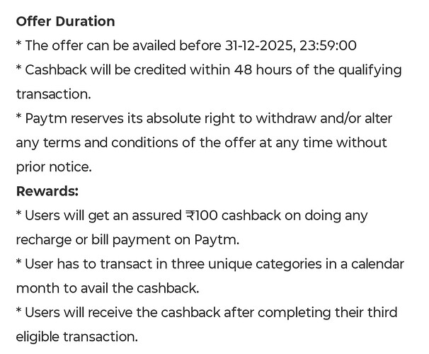 Paytm Offer Terms Part 2