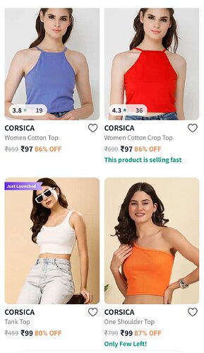 CORSICA Crop Tops Deal