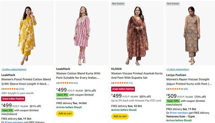 Women's Kurta Pant Set Sale