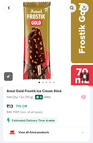 Amul Gold Frostik Ice Cream