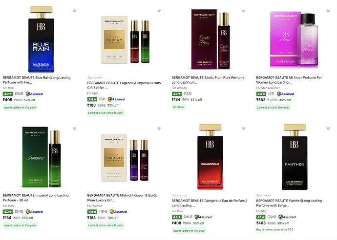 Bergamot Beaute Perfumes on Sale