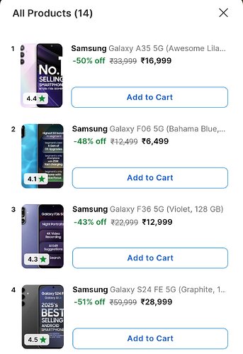 Samsung Phones on Flipkart
