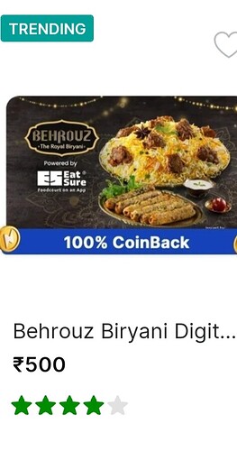 Behrouz Biryani Digital Gift Card - 100% Flipkart SuperCoins Cashback