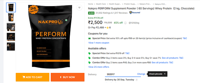 Nakpro PERFORM Whey Protein 2kg Chocolate