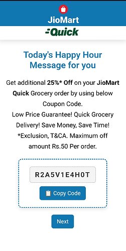 JioMart 25% Off Coupon