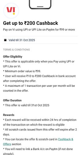 Paytm Vi Cashback Offer Banner
