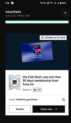 CRED App Rewards Section