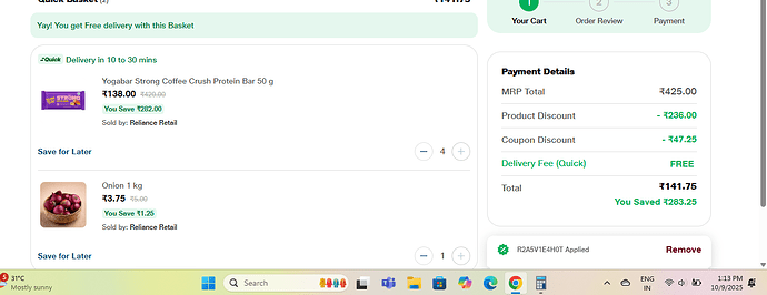 Yogabar Strong Coffee Crush Protein Bar