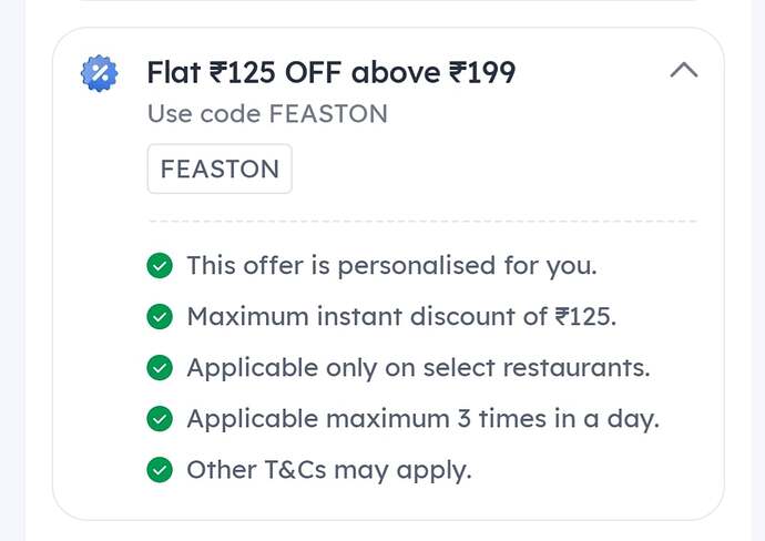 Zomato ₹125 Off Offer