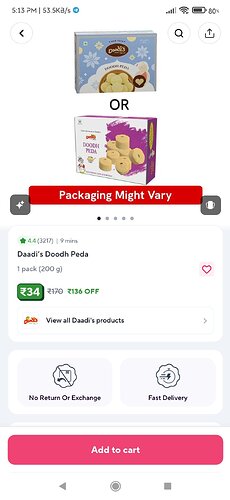 Daadi's Doodh Peda on Zepto