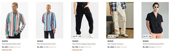 Snitch Men's Clothing Sale on Myntra