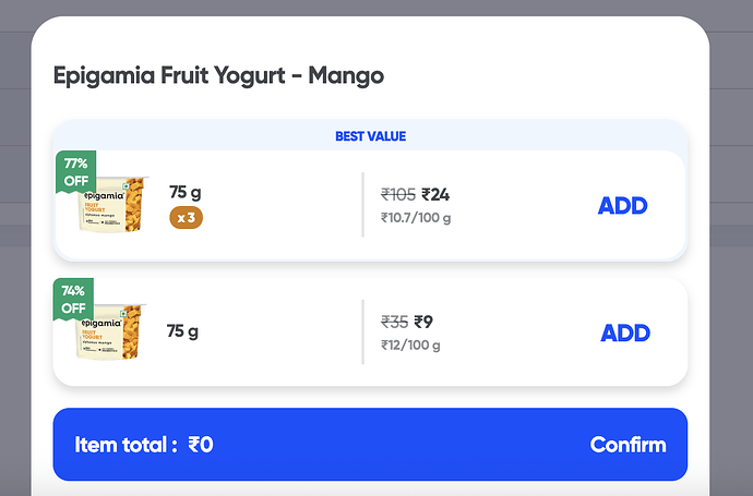 Epigamia Fruit Yogurt Details