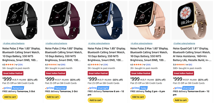 NOISE Smartwatch Discount
