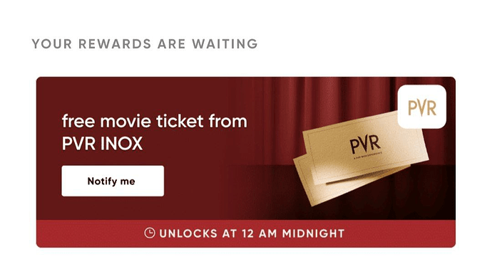 CRED PVR INOX Free Movie Ticket Offer